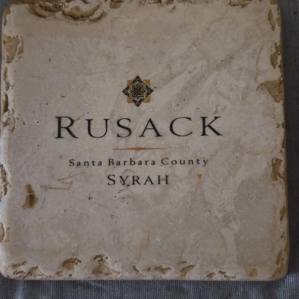 4 Pc Set Rusack Wine Tumbled Marble Stone Coaster Set